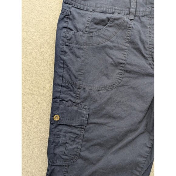 Tommy Hilfiger Capri Pants Womens 16 Navy Cargo Cropped Zip Fly Pockets 802251 - Picture 2 of 14